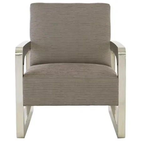 Contemporary Upholstered Chair with German Silver Covering